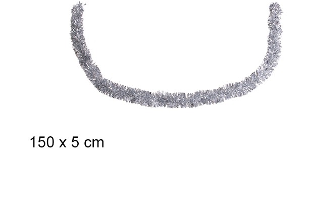 Mini boa pelo ancho plata 150x5 cm