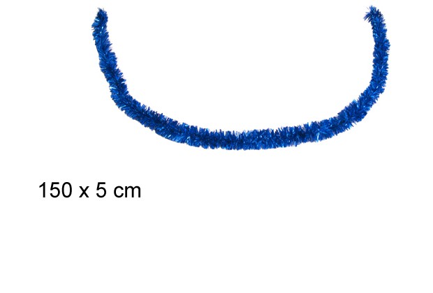 Mini boa pelo ancho azul 150x5 cm