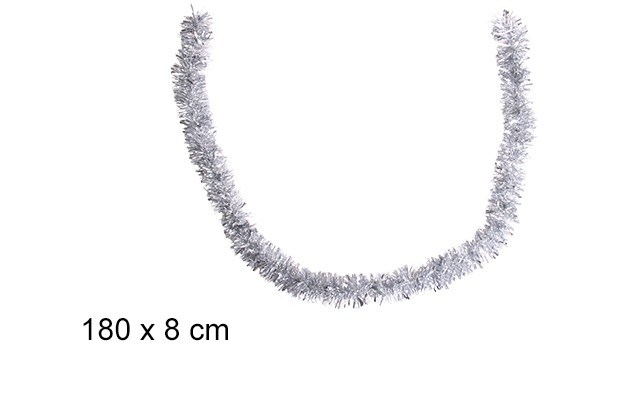 Boa pelo ancho plata 7x180 cm