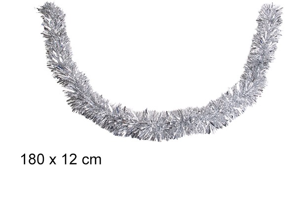 Guirlande de Noël large argent 12x180 cm