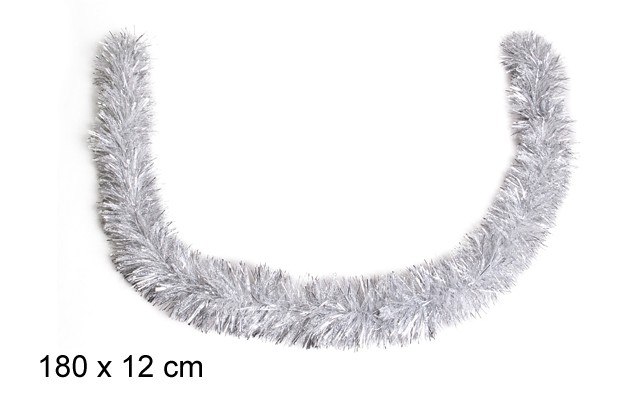 Boa pelo ancho snow/plata 12x180 cm
