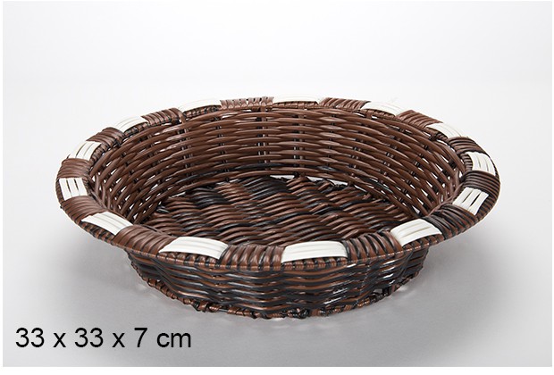 Portapane rotondo in plastica intrecciata 33 cm