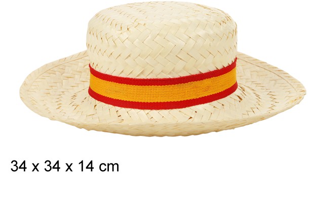 GRASS HAT W/COLOUR RIBBON
