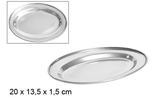 Oval metal tray 20 cm