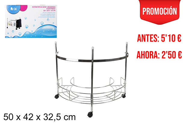 Adjustable round shelf 50x42 cm