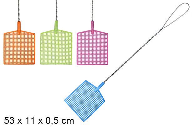 [100224] Espátula mata-moscas cabo de metal 53 cm