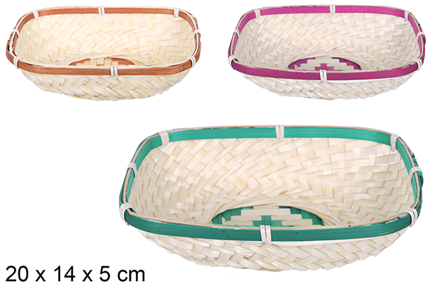 Panera maíz rectangular colores surtidos 20x14 cm