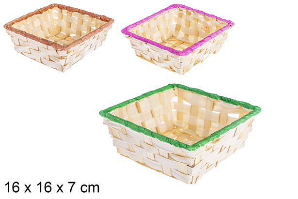 Caixa de pão de milho quadrada sortida 16 cm