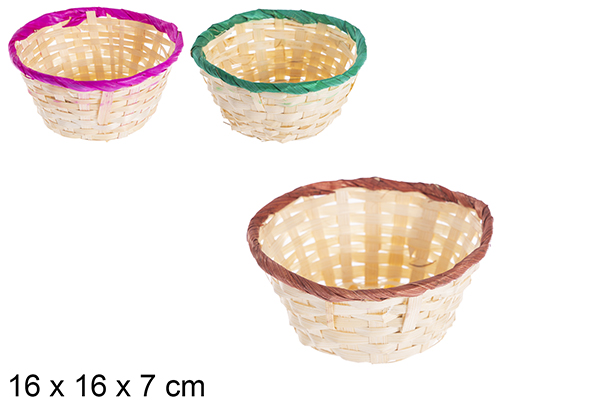Boîte à pain de maïs ronde couleurs assorties 16 cm