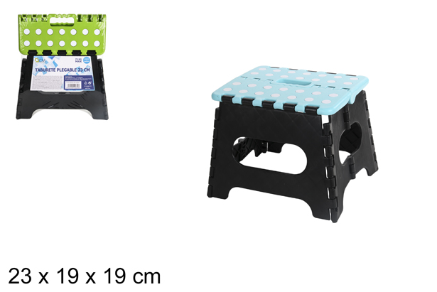 Assorted folding plastic stool 19 cm