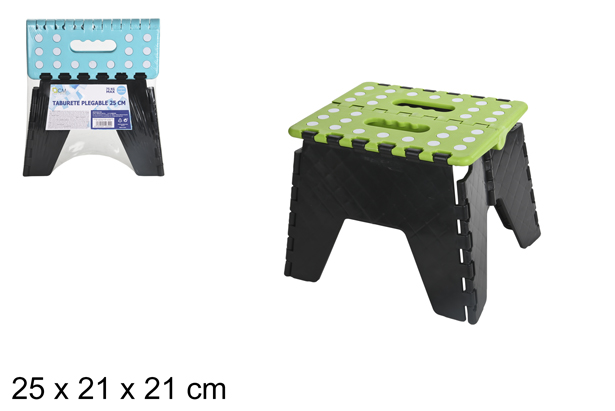Sgabello in plastica pieghevole assortito 21 cm