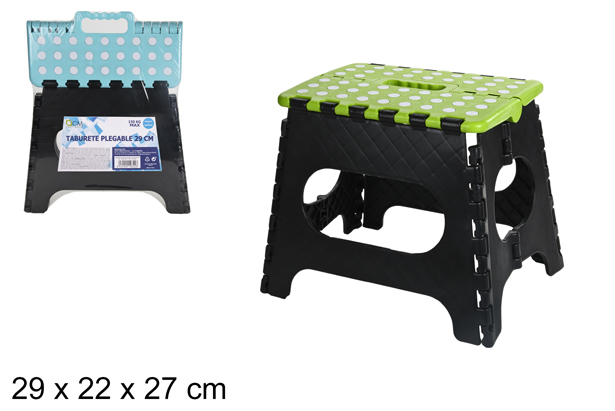 [100342] Tabouret plastique pliant assorti 29x22 cm