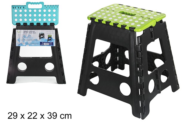 [100344] Sgabello pieghevole in plastica assortito 39 cm