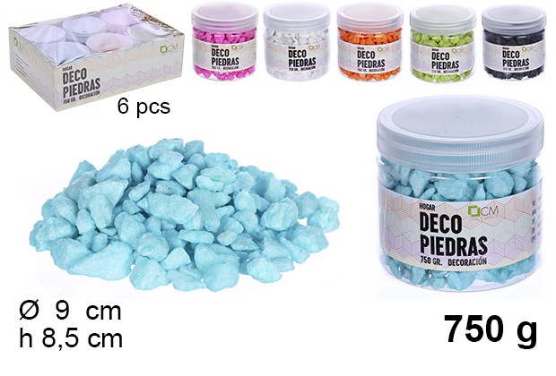Pierres de décoration couleurs assorties 750 gr.