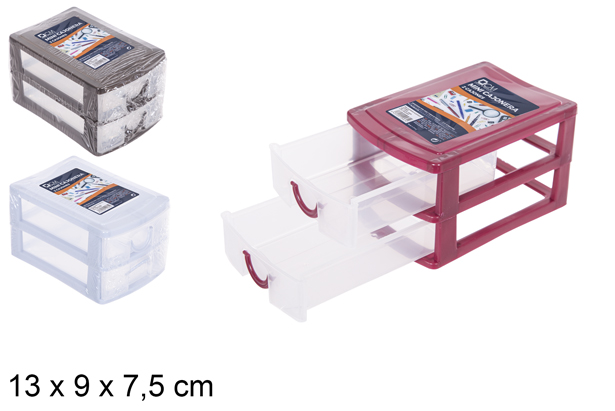 [100461] Mini cajonera plástico 2 cajones