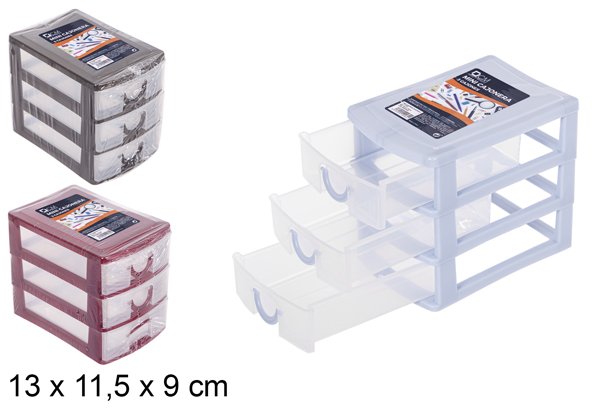 [100462] Mini cajonera plástico 3 cajones