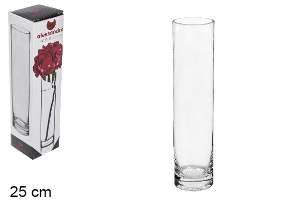 [100478] Florero cristal tubo 25 cm