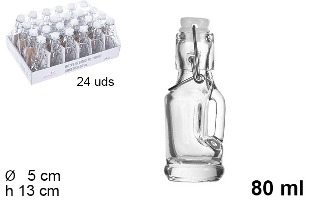 Glass bottle with mechanical stopper 80 ml