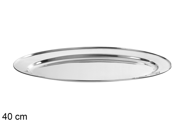 Oval metal tray 40 cm
