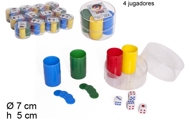 Fichas parchís 4 jugadores bote redondo