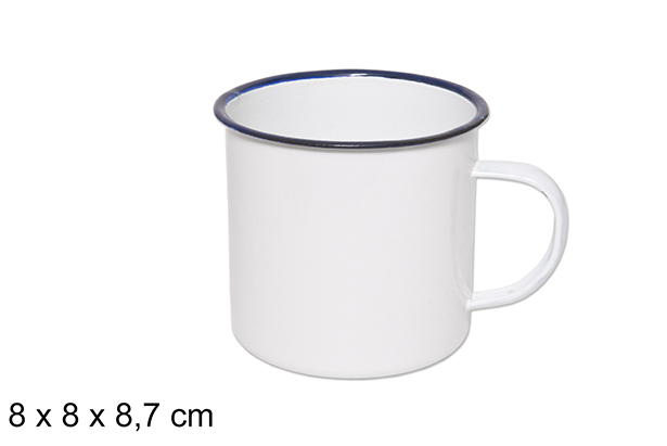 Caneca esmaltada branca 8 cm