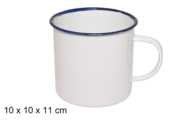 Taça latão esmaltado branco 10 cm