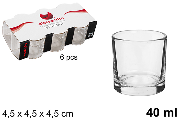 Pack 6 vasos chupito cristal Istambul 40 ml