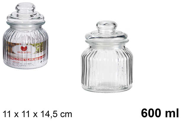 Bote cristal tapa hermética 600 ml