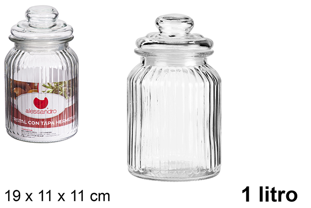 Bote cristal tapa hermética 1 litro