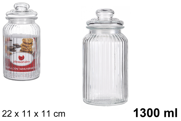 [100822] Glass jar with hermetic lid 1.300 ml
