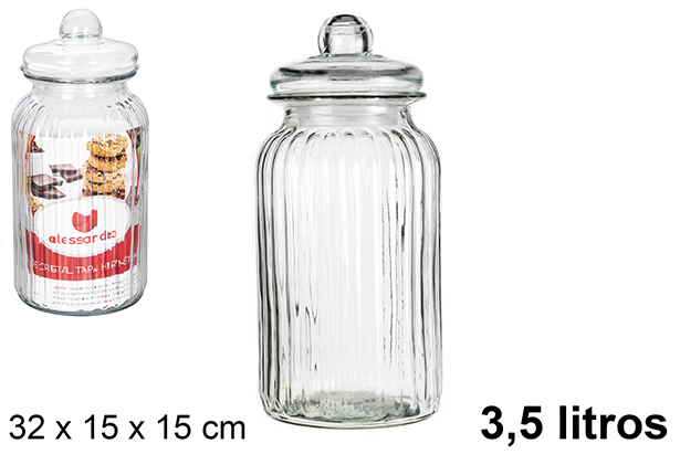 [100823] Bocal en verre avec couvercle hermétique 3,5 litres