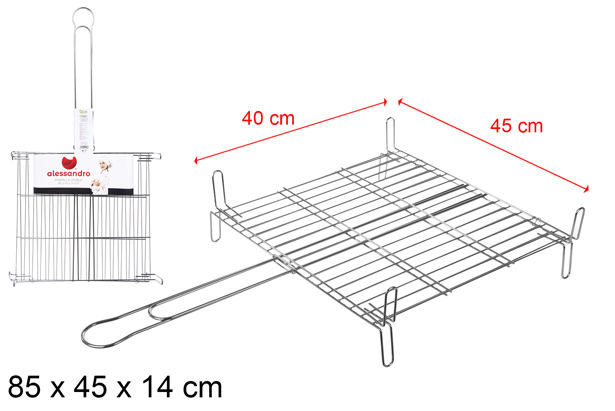 Parrilla metal doble 85x45 cm
