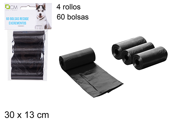 [101481] Sacos higienicos para cães preto 60 unidades
