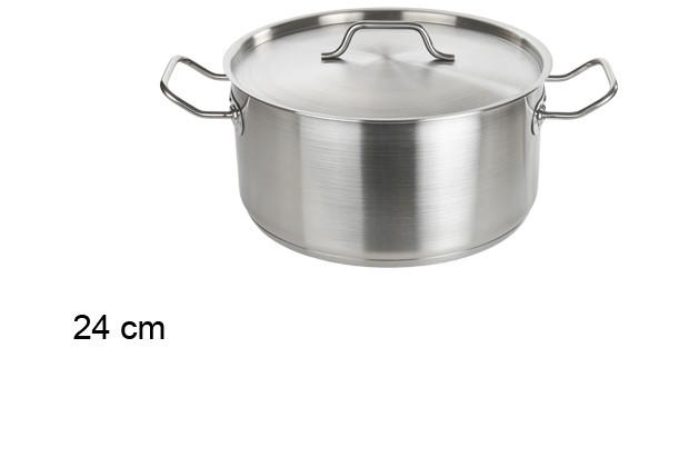 Pentola in acciaio con coperchio ad induzione 24 cm