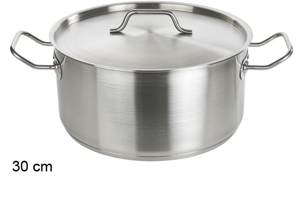 Marmite en acier avec couvercle à induction 30 cm