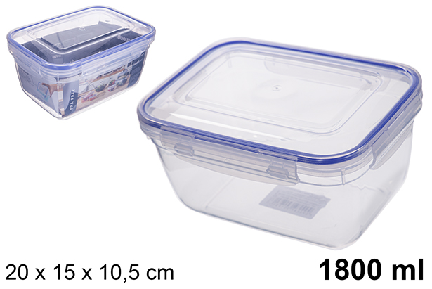 [101643] Contenitore per alimenti plastica ermetico rettangolare Seal 1.800 ml