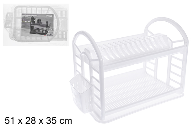 [101646] Escurridor platos plástico blanco