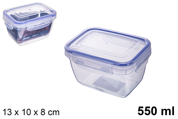 [101649] Airtight rectangular plastic lunch box Seal 550 ml