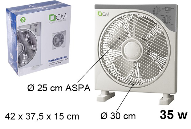 Ventilateur de sol blanc/gris 35 W
