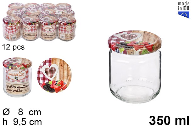 Pot en verre avec couvercle à fruits 350 ml