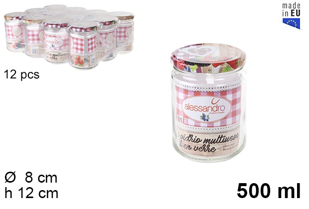 Bote cristal con tapa frutas 500 ml