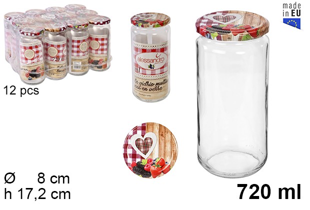 Bote cristal con tapa frutas 720 ml
