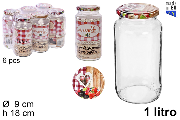 Frasco de vidro com tampa de frutas 1 l.