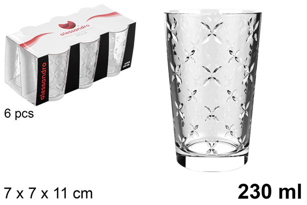 Pack 6 vasos cristal agua Sicilia 230 ml
