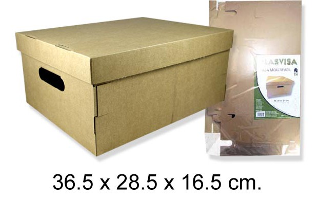 Caja cartón multiuso marrón 37x29x17 cm