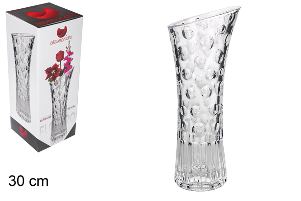 Vaso di vetro burbujas 30 cm