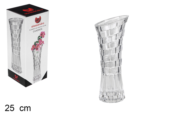 Vaso de vidro quadrados 25 cm