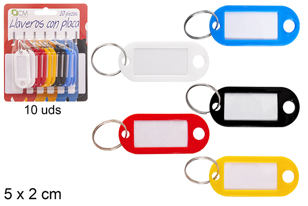 Pack 10 llaveros con placa