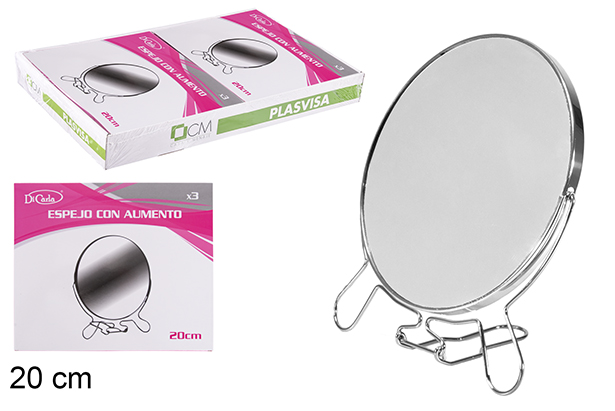 Espejo doble con aumento redondo 20 cm