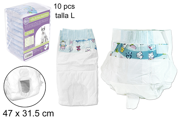 [102429] Pack 10 fraldas para animais de estimaçâo (L)